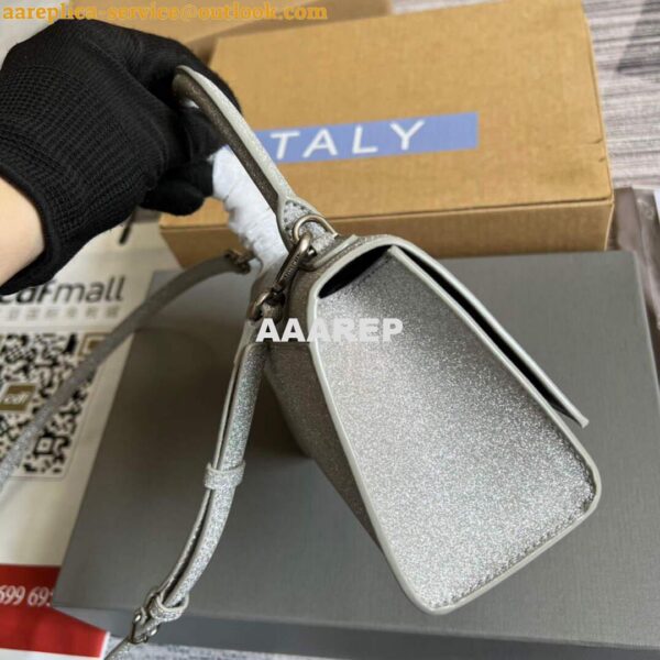 Replica Balenciaga 592833 Flash drilling Hourglass XS Handbag Box Gray 6