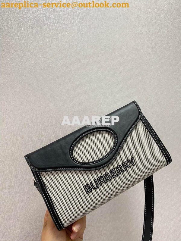 Replica Burberry Canvas and Leather Foldover Pocket Bag 80395061 7