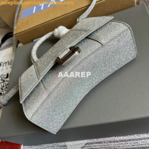 Replica Balenciaga 592833 Flash drilling Hourglass XS Handbag Box Gray 8