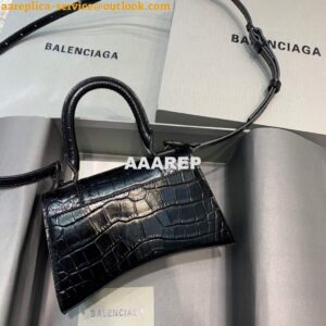 Replica Balenciaga 592833 Hourglass XS Top Handle Bag Black 2