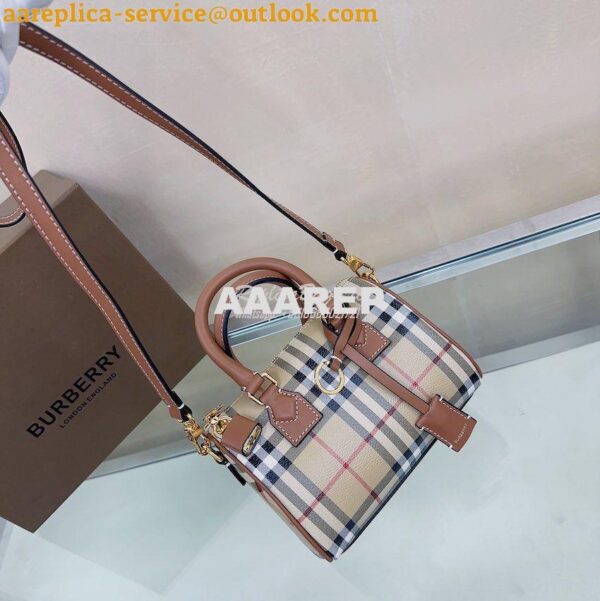 Replica Burberry Check Mini Bowling Bag Archive Beige 80534961 3