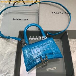 Replica Balenciaga 592833 Hourglass XS Top Handle Bag Blue