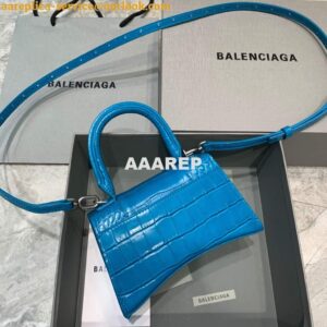 Replica Balenciaga 592833 Hourglass XS Top Handle Bag Blue 2