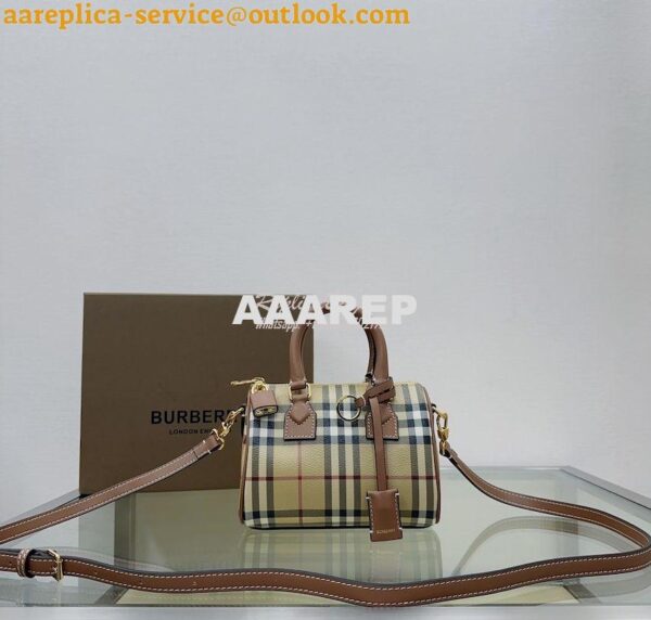 Replica Burberry Check Mini Bowling Bag Archive Beige 80534961 4