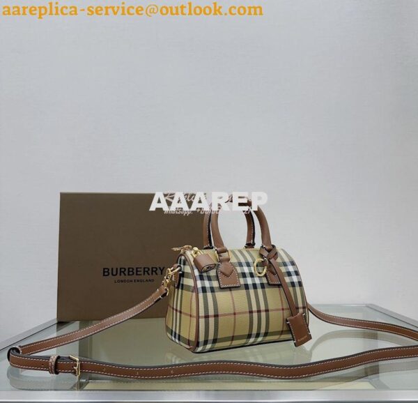 Replica Burberry Check Mini Bowling Bag Archive Beige 80534961 5