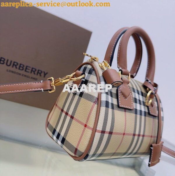 Replica Burberry Check Mini Bowling Bag Archive Beige 80534961 6