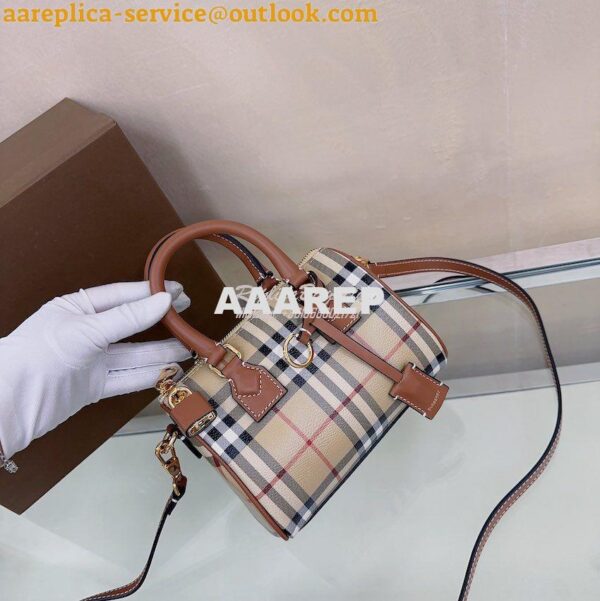 Replica Burberry Check Mini Bowling Bag Archive Beige 80534961 7