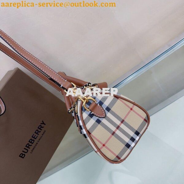 Replica Burberry Check Mini Bowling Bag Archive Beige 80534961 8