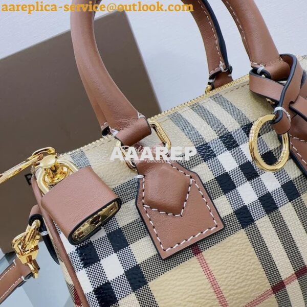 Replica Burberry Check Mini Bowling Bag Archive Beige 80534961 10