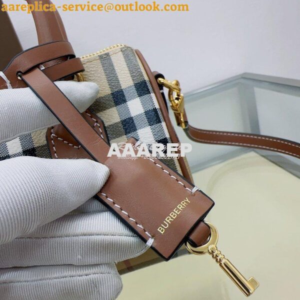 Replica Burberry Check Mini Bowling Bag Archive Beige 80534961 12