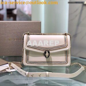 Replica Bvlgari Serpenti Diamond Blast Shoulder Bag 288065 White