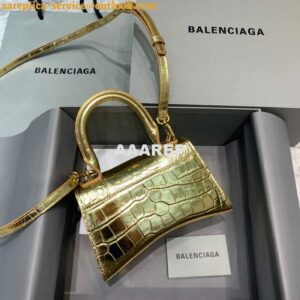 Replica Balenciaga 592833 Hourglass XS Top Handle Bag Gold 2