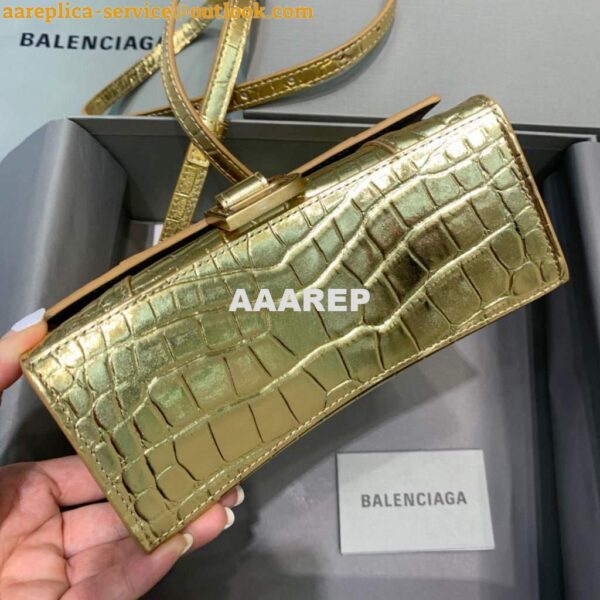 Replica Balenciaga 592833 Hourglass XS Top Handle Bag Gold 4