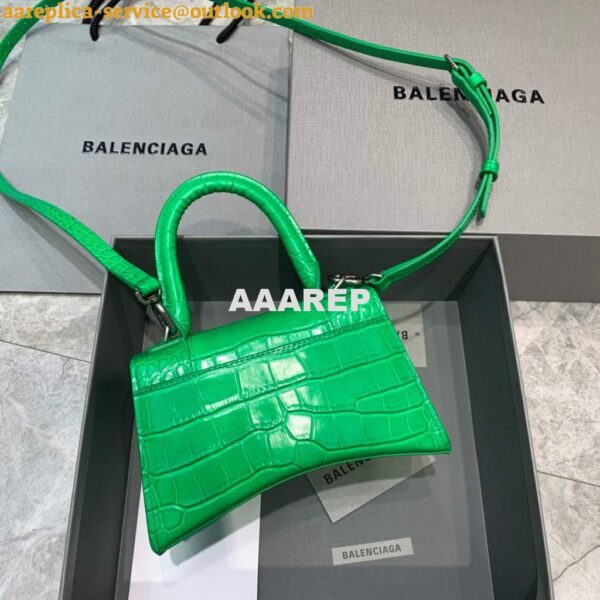 Replica Balenciaga 592833 Hourglass XS Top Handle Bag Green 2