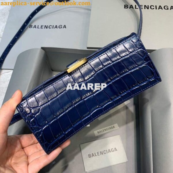 Replica Balenciaga 592833 Hourglass XS Top Handle Bag Navy Blue 4