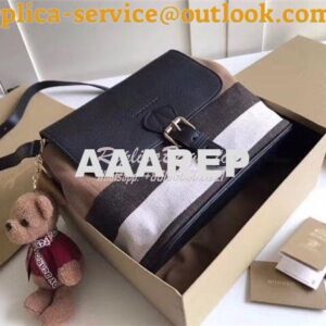 Replica Burberry Grainy Canvas Check Small Gowan and Fabric CrossBody