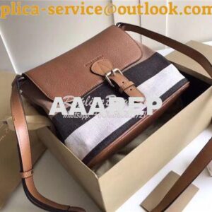 Replica Burberry Grainy Canvas Check Small Gowan and Fabric CrossBody