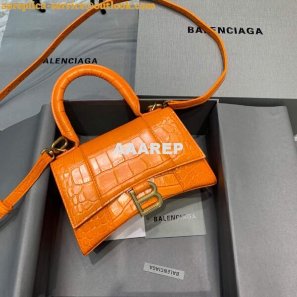 Replica Balenciaga 592833 Hourglass XS Top Handle Bag Orange