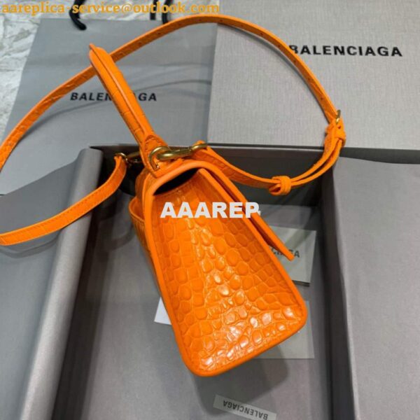 Replica Balenciaga 592833 Hourglass XS Top Handle Bag Orange 3