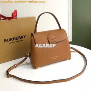 Replica Burberry Grainy Leather and House Check Tote Bag Caramel