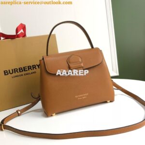 Replica Burberry Grainy Leather and House Check Tote Bag Caramel 2