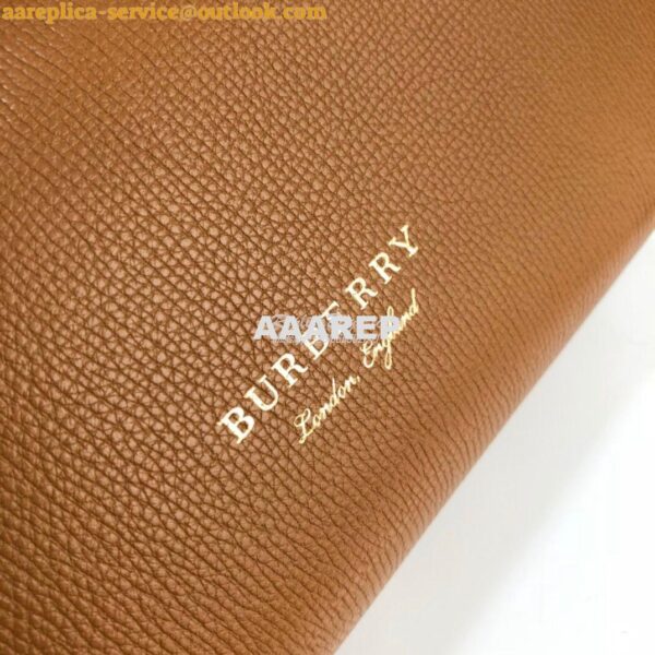 Replica Burberry Grainy Leather and House Check Tote Bag Caramel 5