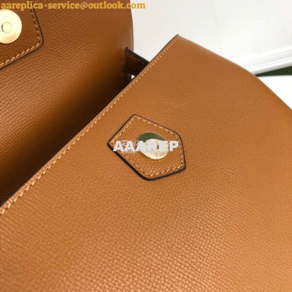 Replica Burberry Grainy Leather and House Check Tote Bag Caramel 6