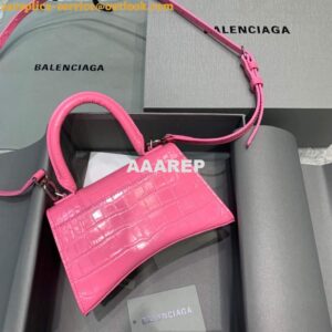 Replica Balenciaga 592833 Hourglass XS Top Handle Bag Pink 2