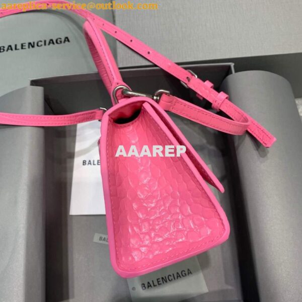 Replica Balenciaga 592833 Hourglass XS Top Handle Bag Pink 5