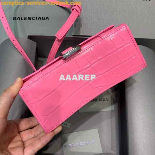 Replica Balenciaga 592833 Hourglass XS Top Handle Bag Pink 4