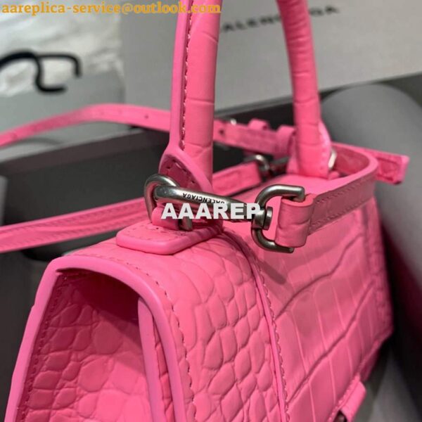 Replica Balenciaga 592833 Hourglass XS Top Handle Bag Pink 5