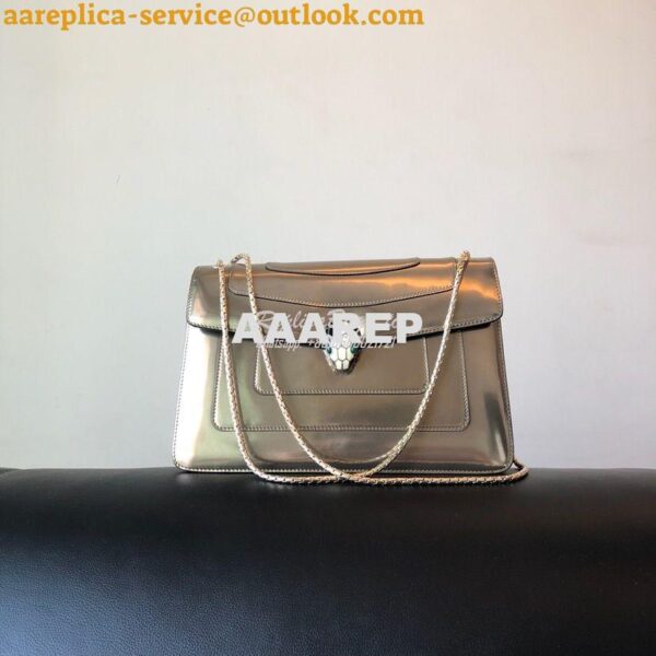 Replica Bvlgari Serpenti Forever Flap Cover Bag in Metallic Bronze 397 11