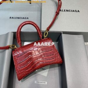 Replica Balenciaga 592833 Hourglass XS Top Handle Bag Red 2