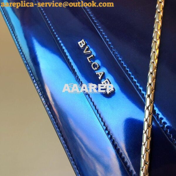 Replica Bvlgari Serpenti Forever Flap Cover Bag in Metallic Cobalt Blu 6