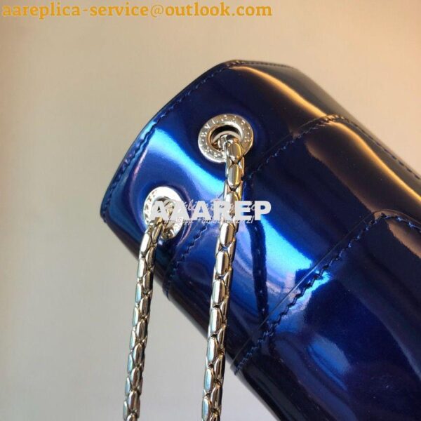 Replica Bvlgari Serpenti Forever Flap Cover Bag in Metallic Cobalt Blu 8