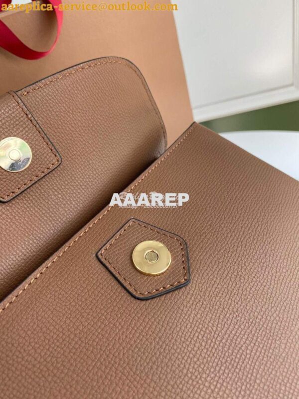 Replica Burberry Grainy Leather and House Check Tote Bag Tan 9