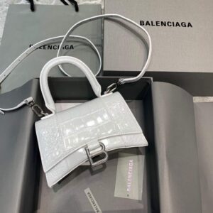 Replica Balenciaga 592833 Hourglass XS Top Handle Bag White