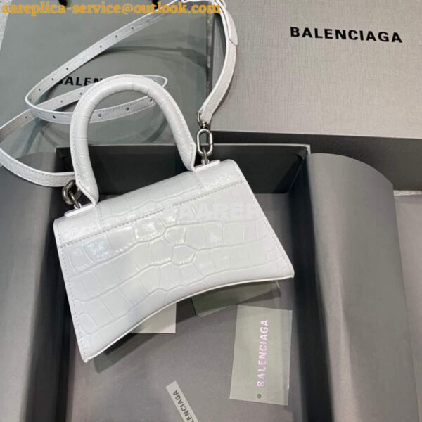 Replica Balenciaga 592833 Hourglass XS Top Handle Bag White 2