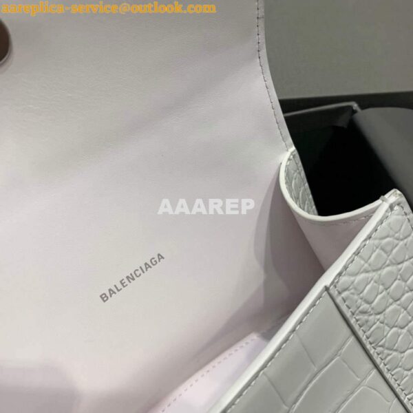 Replica Balenciaga 592833 Hourglass XS Top Handle Bag White 10