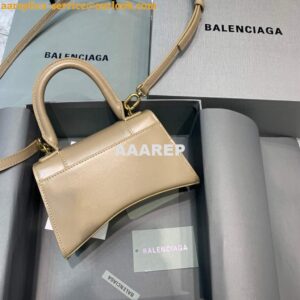 Replica Balenciaga 592833 Hourglass XS Top Handle Leather Bag Apricot 2