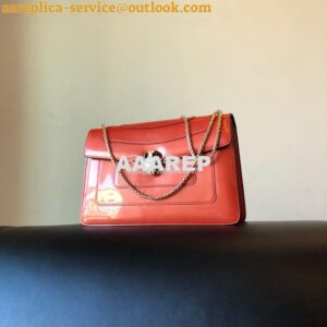 Replica Bvlgari Serpenti Forever Flap Cover Bag in Metallic Orange 397