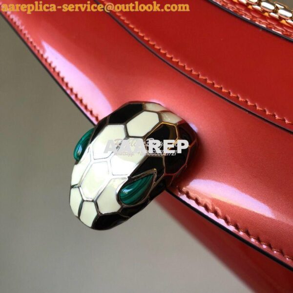 Replica Bvlgari Serpenti Forever Flap Cover Bag in Metallic Orange 397 11