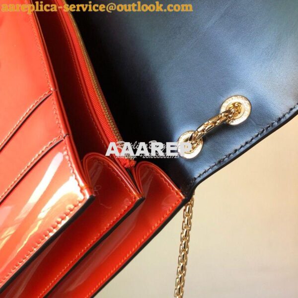 Replica Bvlgari Serpenti Forever Flap Cover Bag in Metallic Orange 397 13