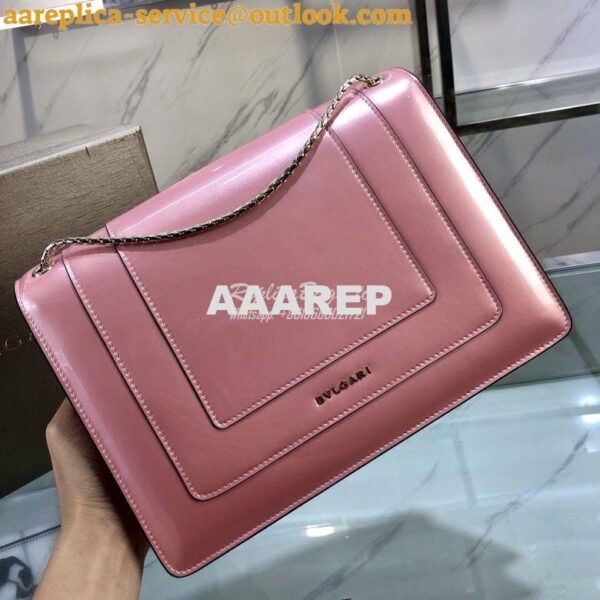 Replica Bvlgari Serpenti Forever Flap Cover Bag in Metallic Pink 39793 7