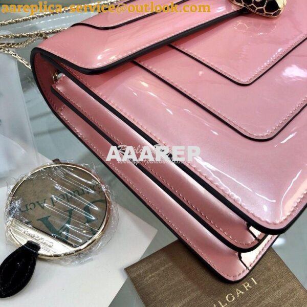 Replica Bvlgari Serpenti Forever Flap Cover Bag in Metallic Pink 39793 10