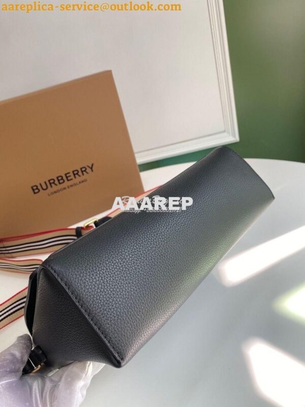 Replica Burberry Grainy Leather Note Crossbody Bag 80174621 Black 11