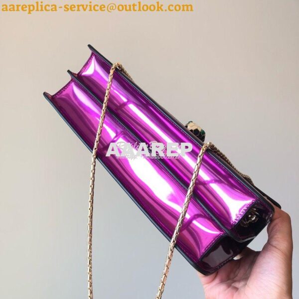 Replica Bvlgari Serpenti Forever Flap Cover Bag in Metallic Purple 397 8