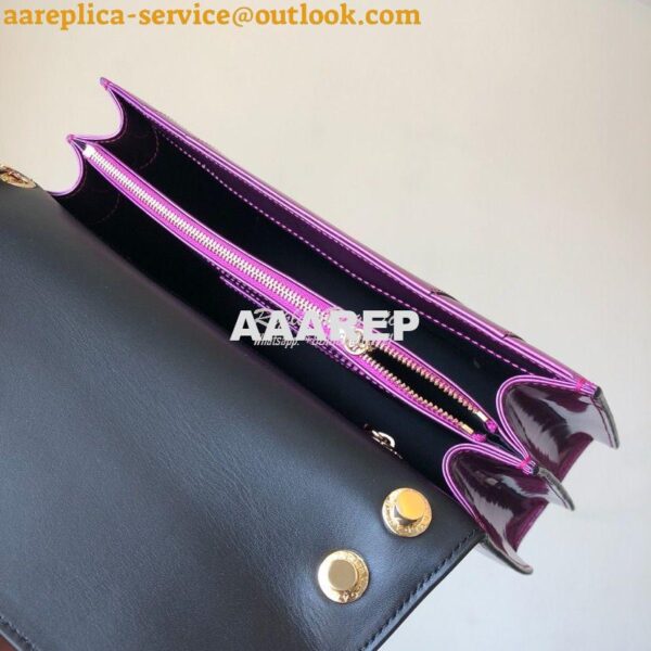 Replica Bvlgari Serpenti Forever Flap Cover Bag in Metallic Purple 397 9