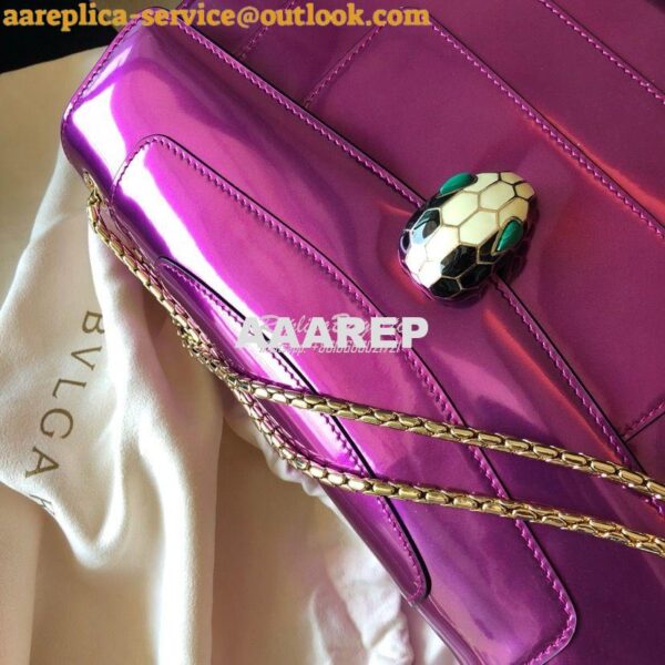 Replica Bvlgari Serpenti Forever Flap Cover Bag in Metallic Purple 397 12