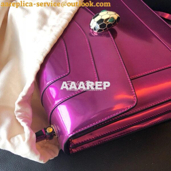 Replica Bvlgari Serpenti Forever Flap Cover Bag in Metallic Purple wit 10